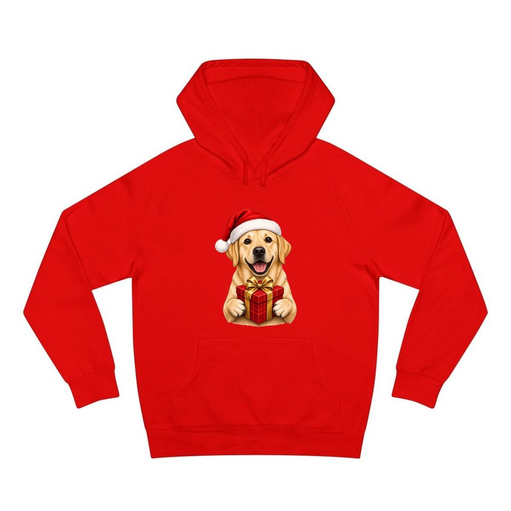 Labrador personalised Christmas hoodie in red