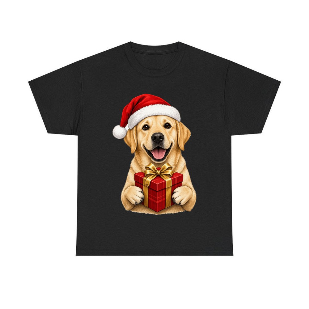 Labrador personalised Christmas T-shirt in black