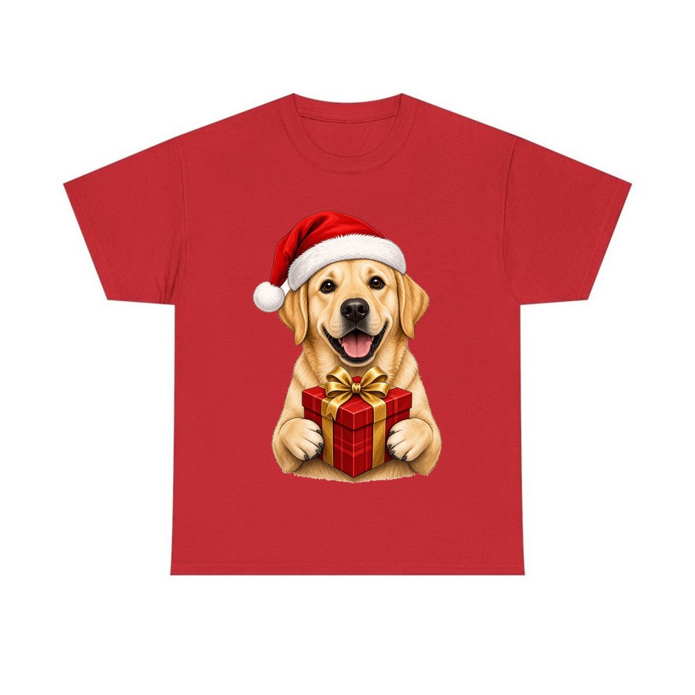 Labrador personalised Christmas T-shirt in red