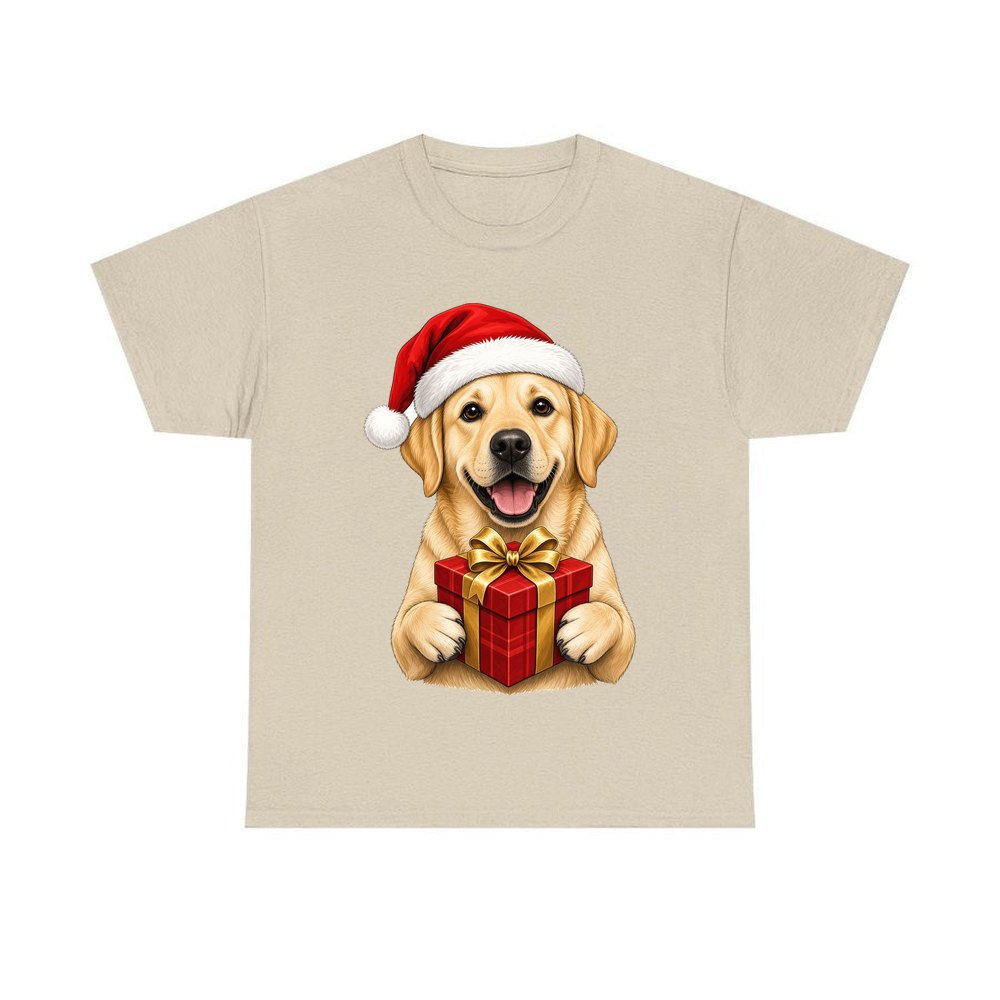 Labrador personalised Christmas T-shirt in sand