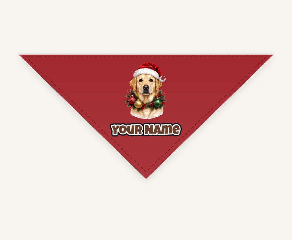 Labrador in a Christmas Wreath Personalised Christmas Pet Bandana, Cat or Dog