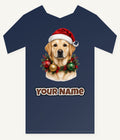 Labrador in a Christmas Wreath Personalised Kids Tee and Baby Bodysuit