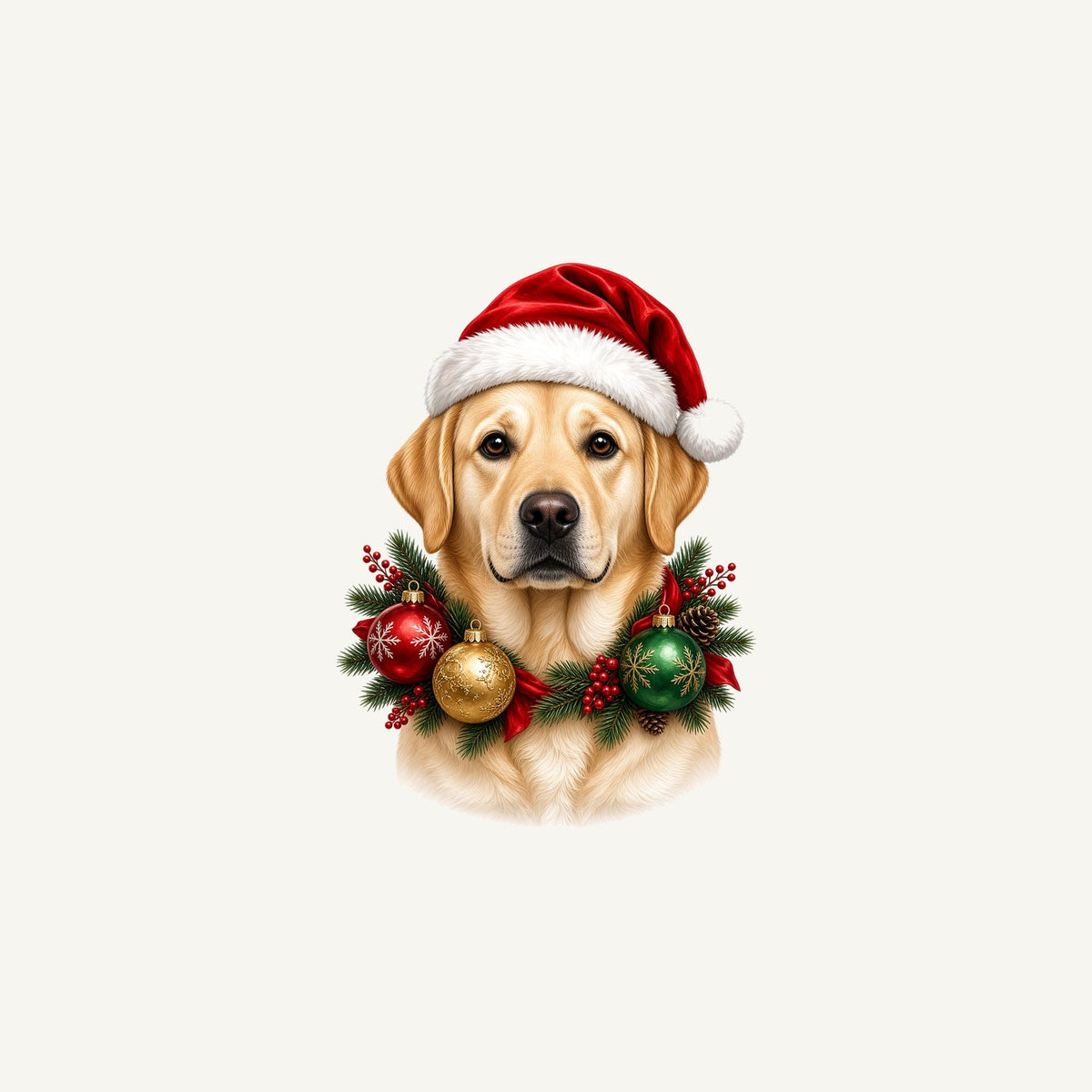Labrador in a Christmas Wreath Personalised Christmas Mug