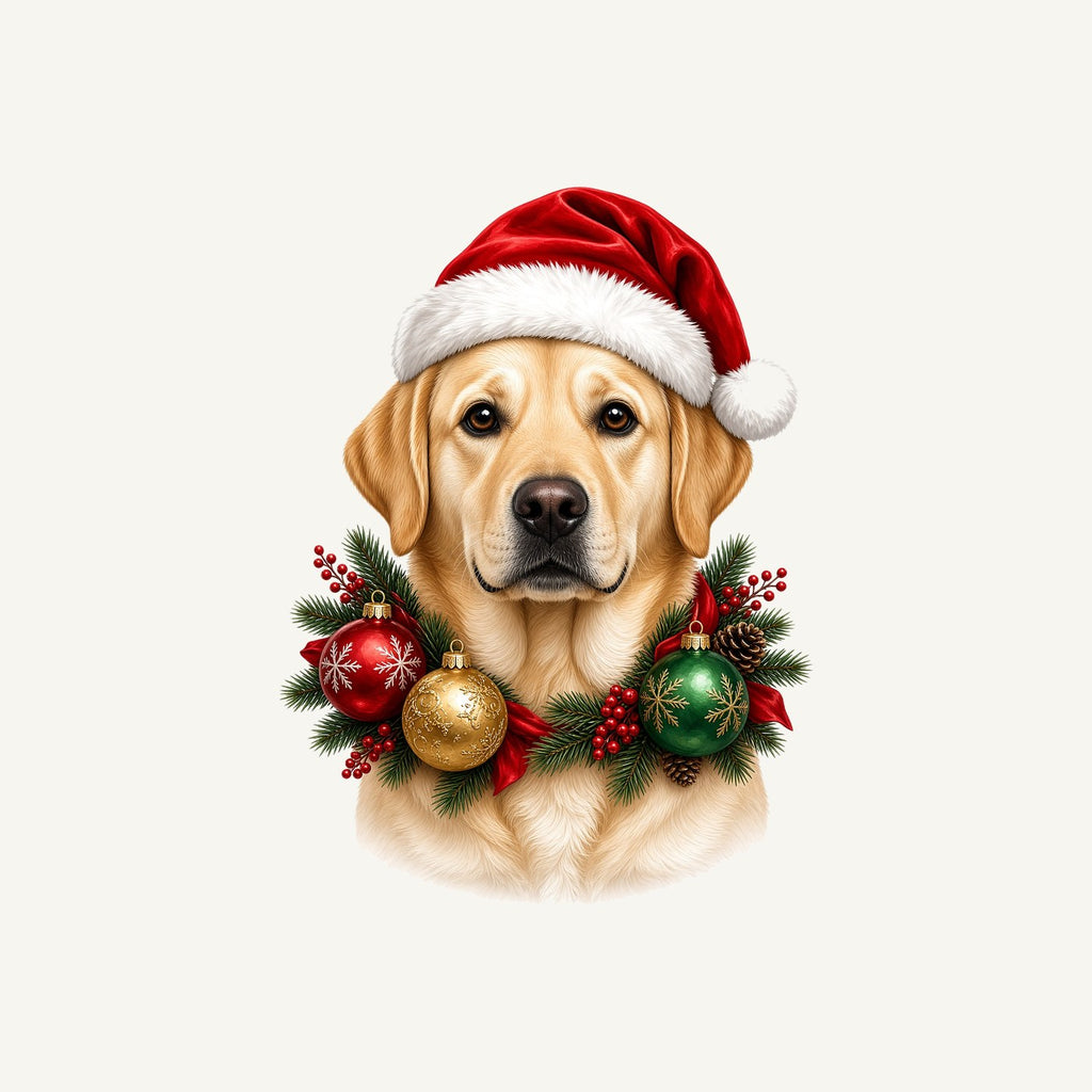 Labrador in a Christmas Wreath Personalised Christmas T-Shirt and Hoodie
