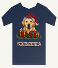 Labrador with Christmas Presents Personalised Kids Tee and Baby Bodysuit