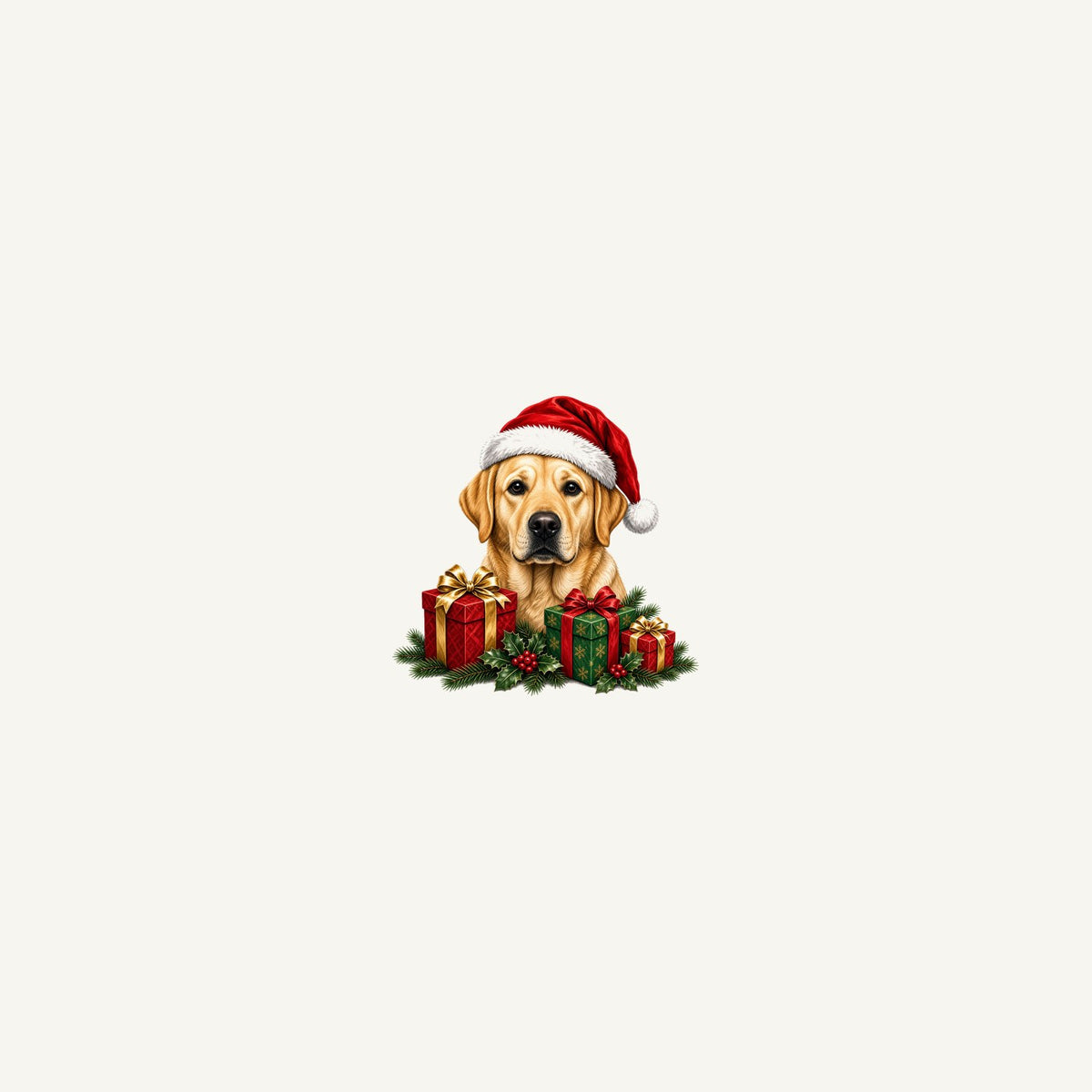 Labrador with Christmas Presents Personalised Beach Towel