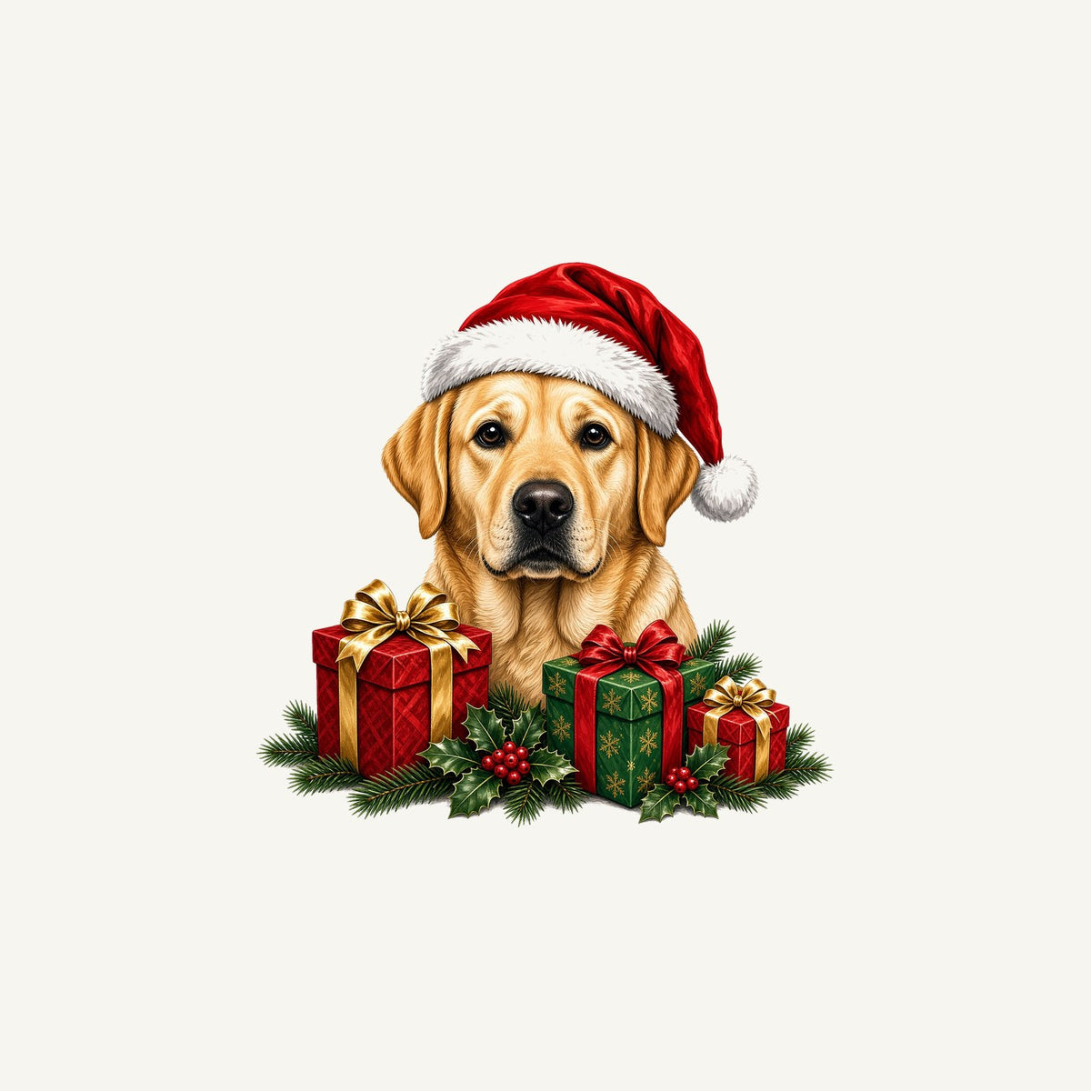 Labrador with Christmas Presents Personalised Christmas Mug