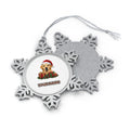 Labrador with Christmas Presents Personalised Pewter Christmas Ornament