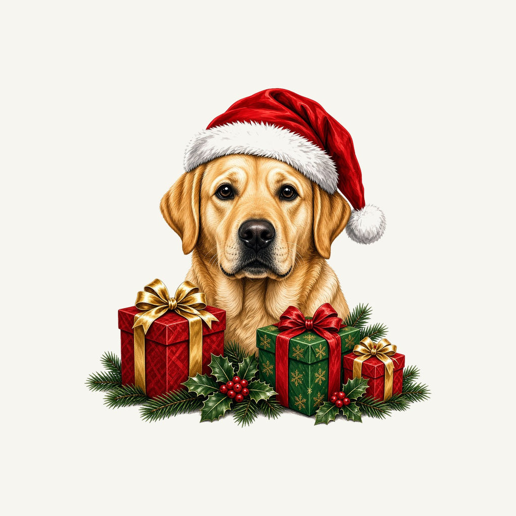 Labrador with Christmas Presents Personalised Santa Sack