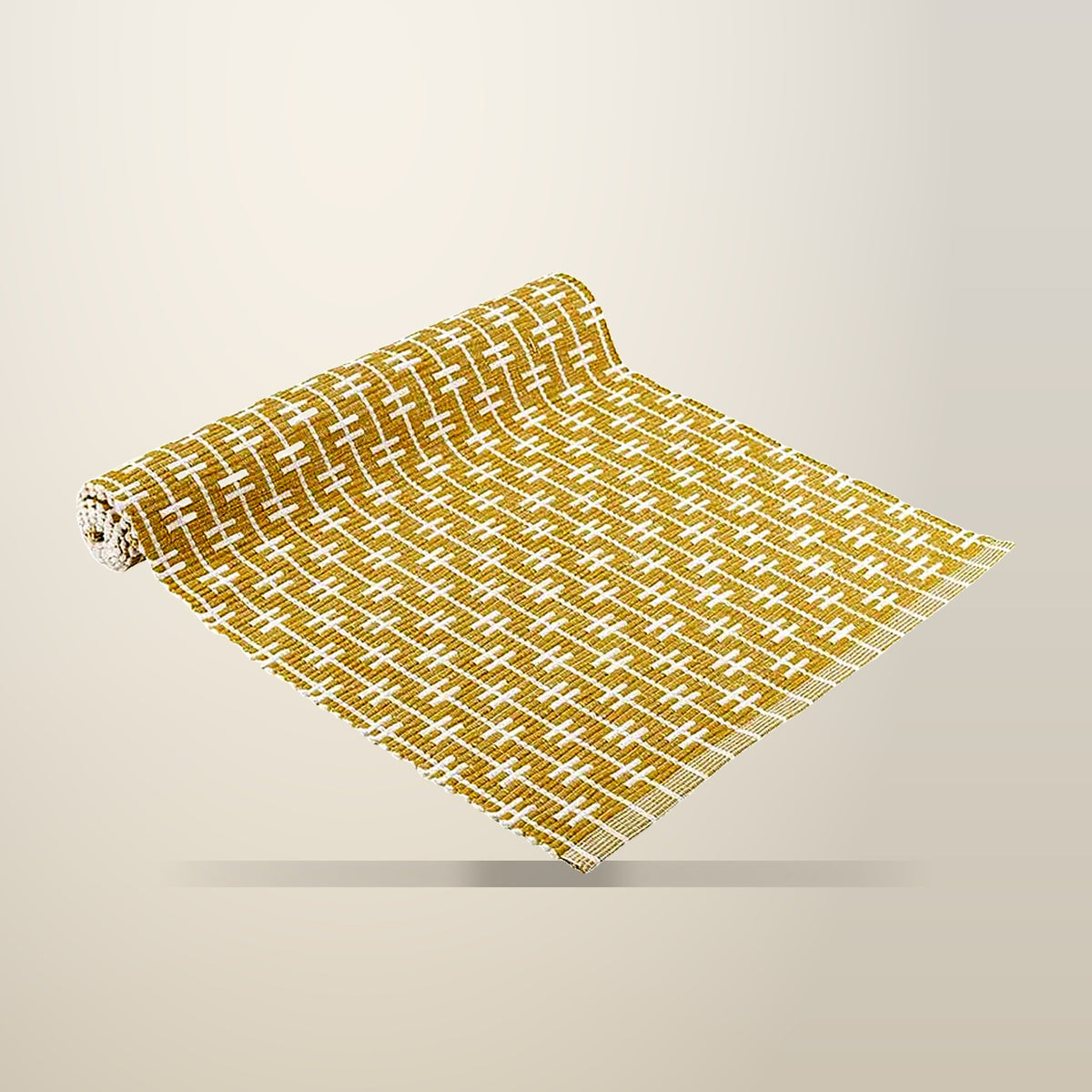 Ladelle Eden Ribbed Table Runner, 150 cm, on a plain cream background
