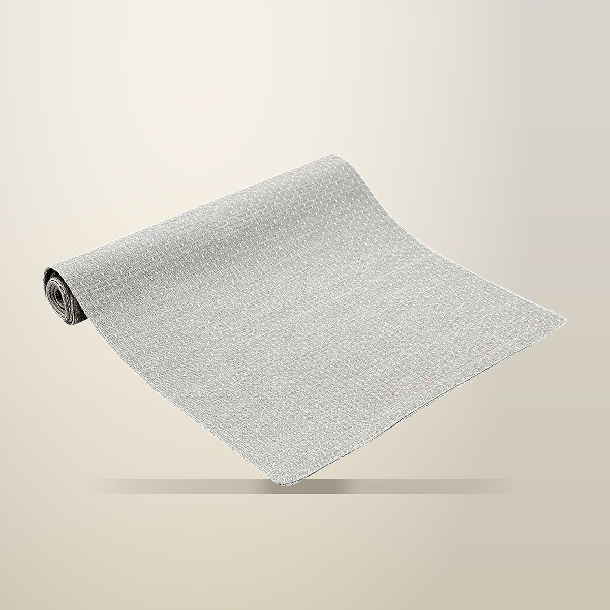 Ladelle Host Cotton Table Runner, Stone, on a plain cream background