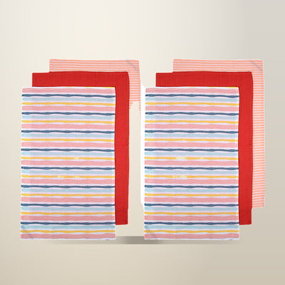 Ladelle Zest Bright Tea Towels, Set of 6