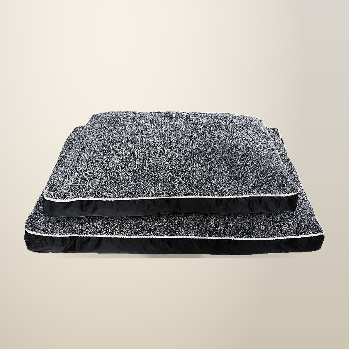 Dog Bed Cushion, 100 x 70 x 10 cm, Black, on a plain cream background