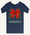 Large Red Bow With Holly Personalised Kids Tee and Baby Bodysuit
