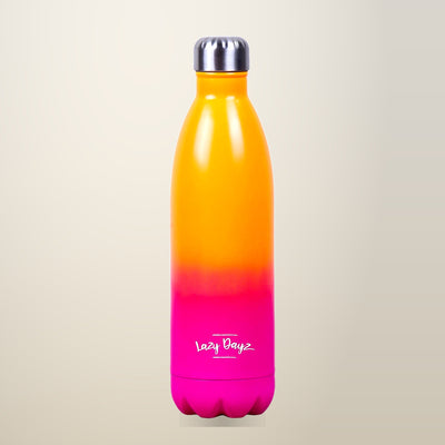 Lazy Dayz Jumbo Drink Bottle, 1 L, Orange Pink Ombre