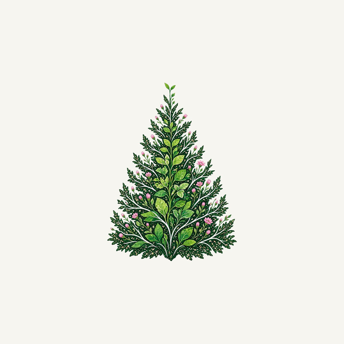 Leafy Botanical Tree Personalised Christmas Mug