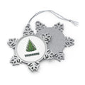 Leafy Botanical Tree Personalised Pewter Christmas Ornament