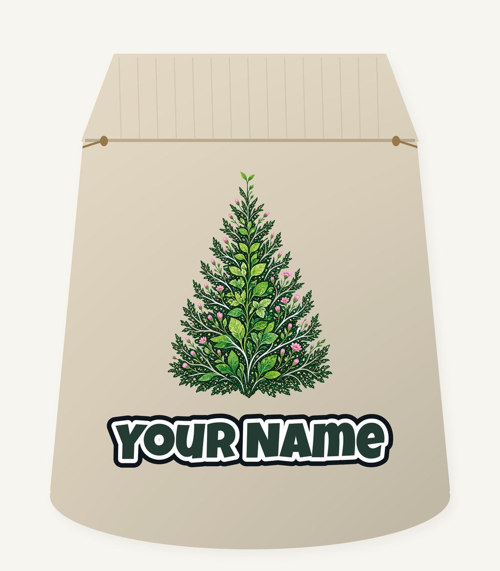 Leafy Botanical Tree Personalised Santa Sack