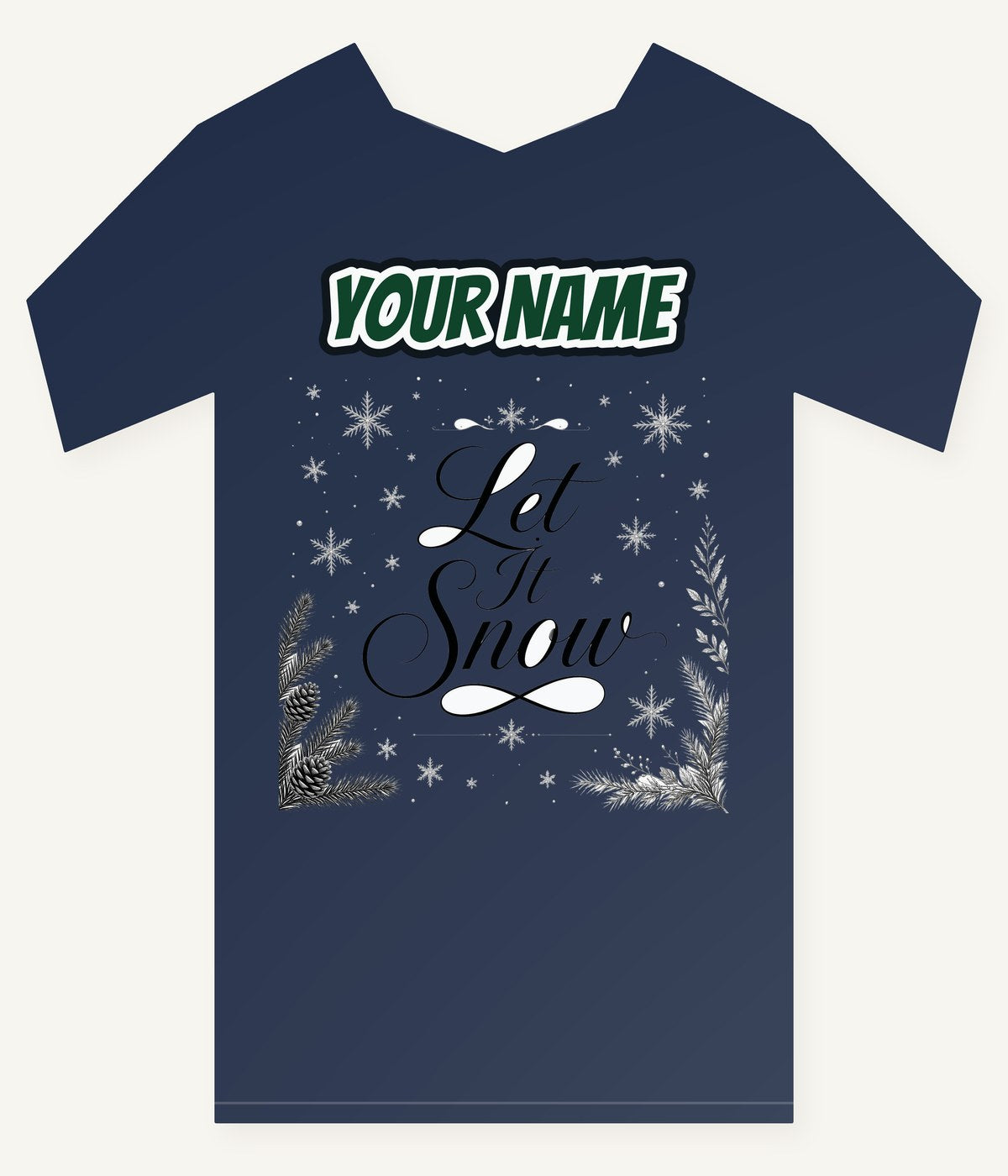 Let It Snow Script Personalised Kids and Baby Christmas Tee