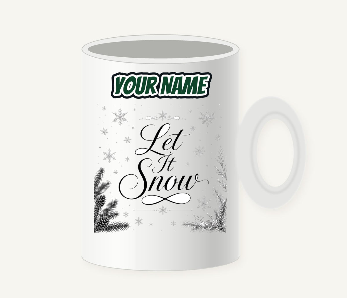 Let It Snow Script Personalised Christmas Mug