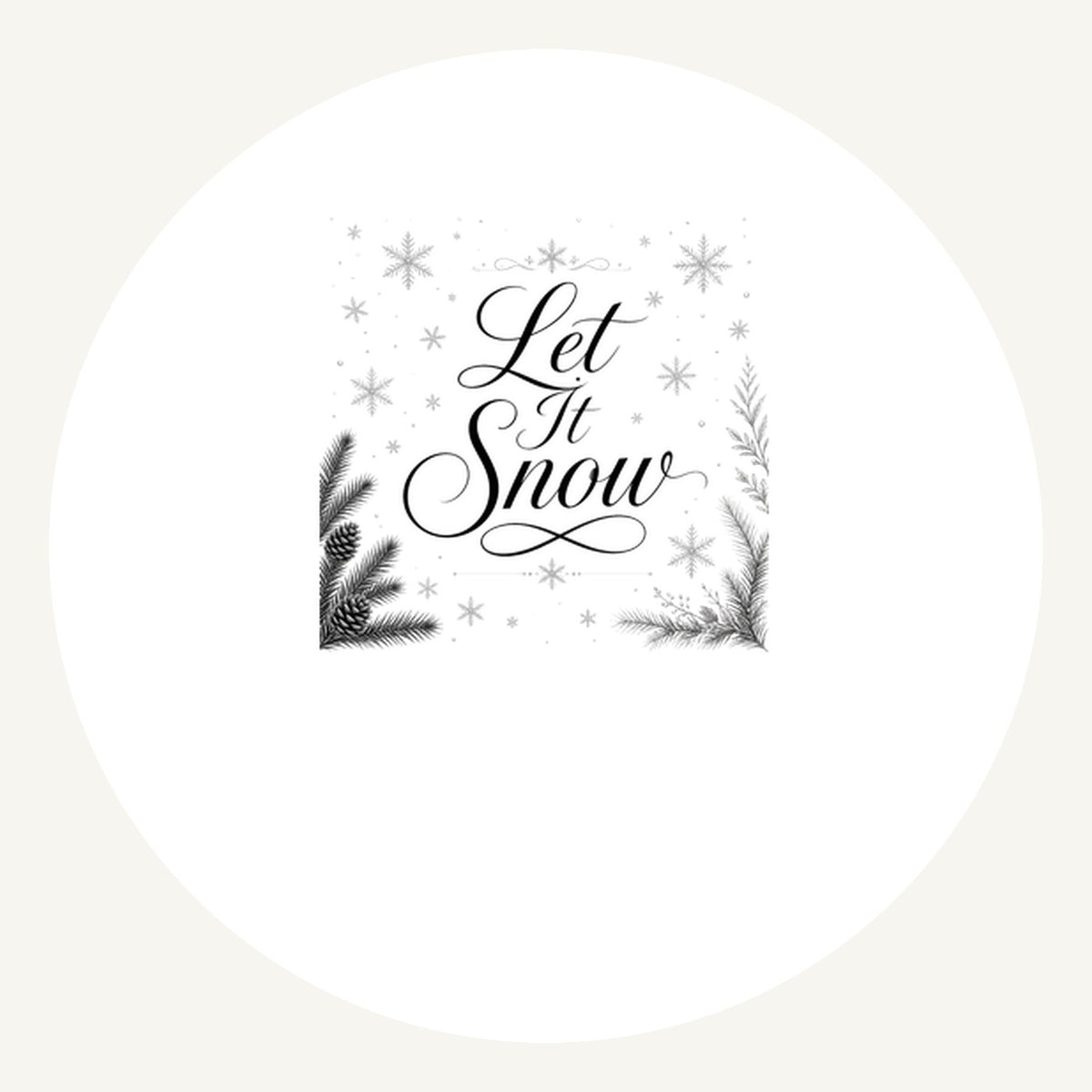 Let It Snow Script Personalised Pewter Christmas Ornament