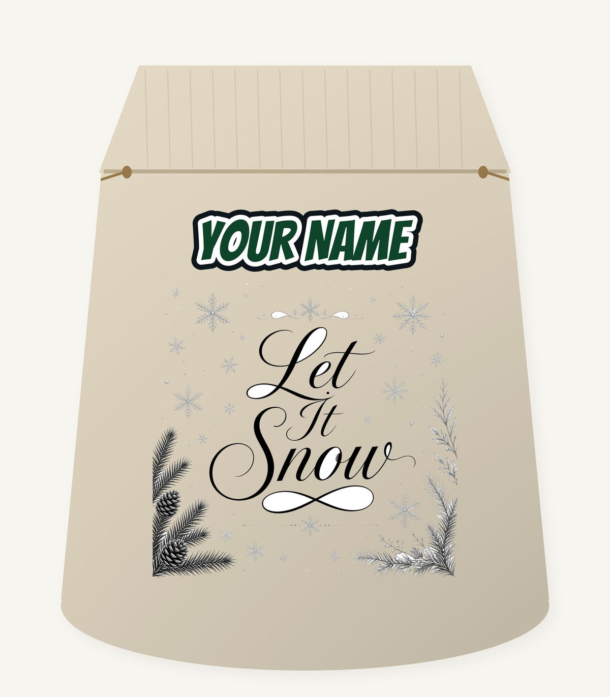 Let It Snow Script Personalised Santa Sack