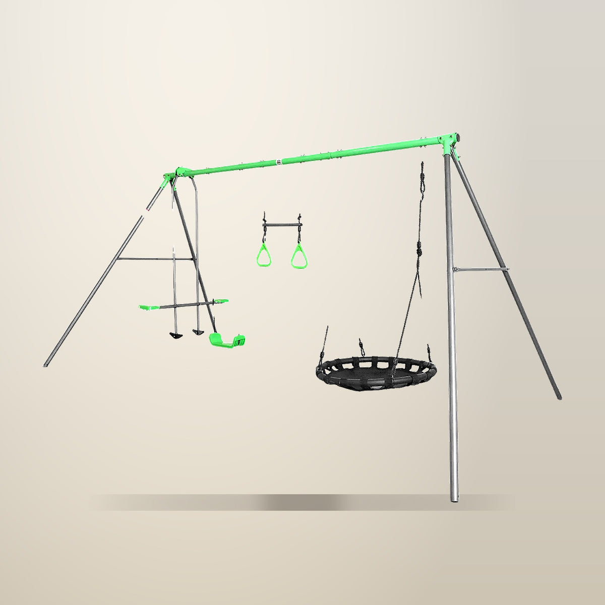 Lifespan Kids Lynx 4 Station Swing Set, on a plain cream background