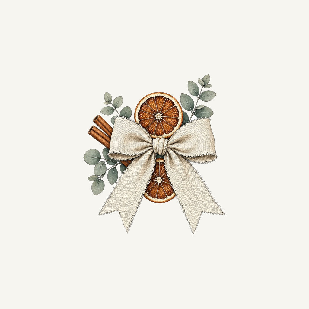 Linen Bow With Dried Orange Personalised Christmas Mug