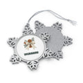 Linen Bow With Dried Orange Personalised Pewter Christmas Ornament