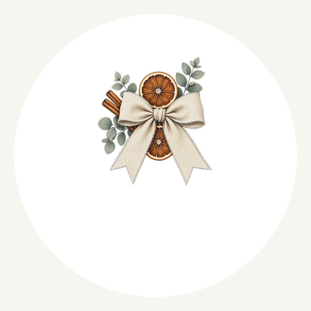 Linen Bow With Dried Orange Personalised Pewter Christmas Ornament