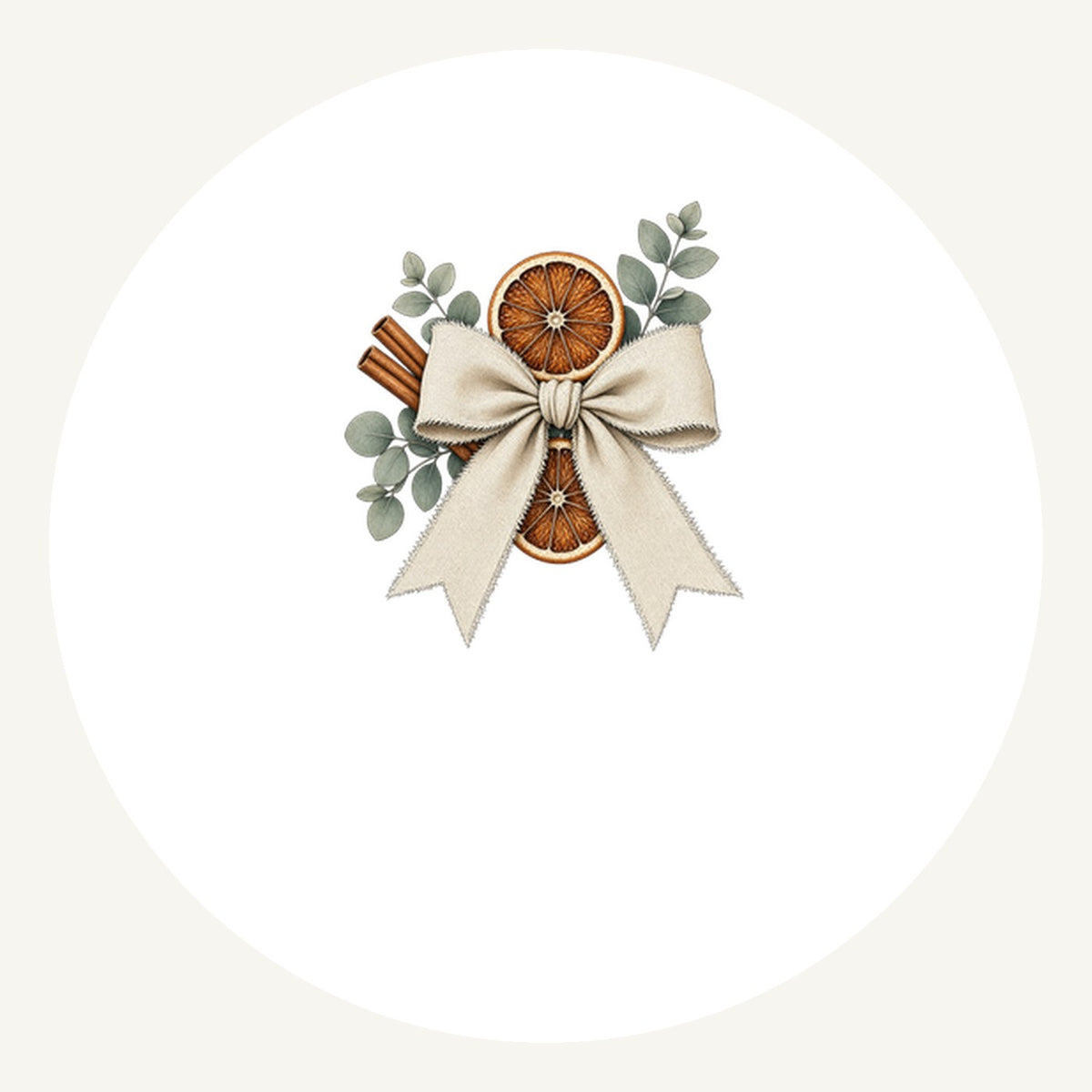 Linen Bow With Dried Orange Personalised Pewter Christmas Ornament