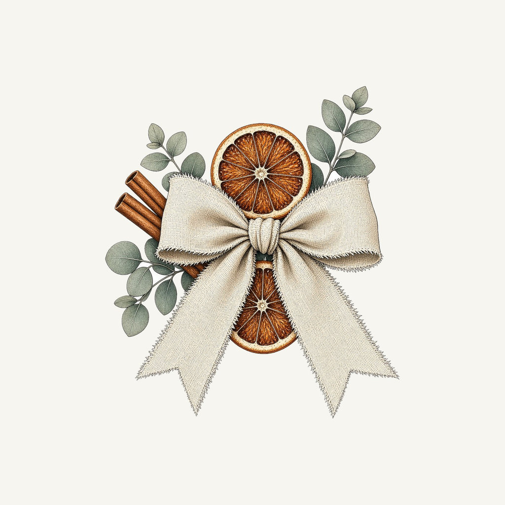 Linen Bow With Dried Orange Personalised Christmas T-Shirt and Hoodie