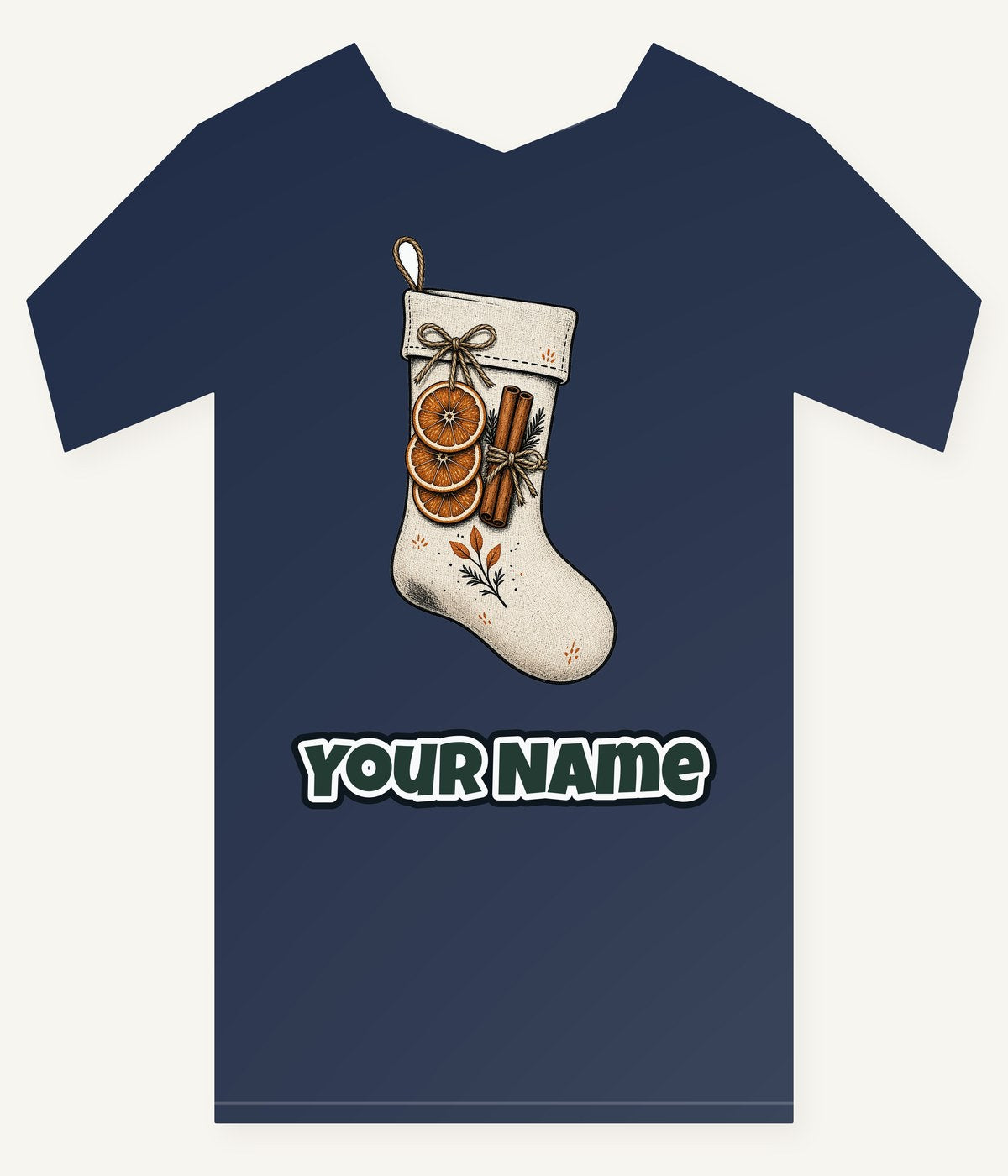 Linen Stocking With Orange Slices Personalised Kids Tee and Baby Bodysuit