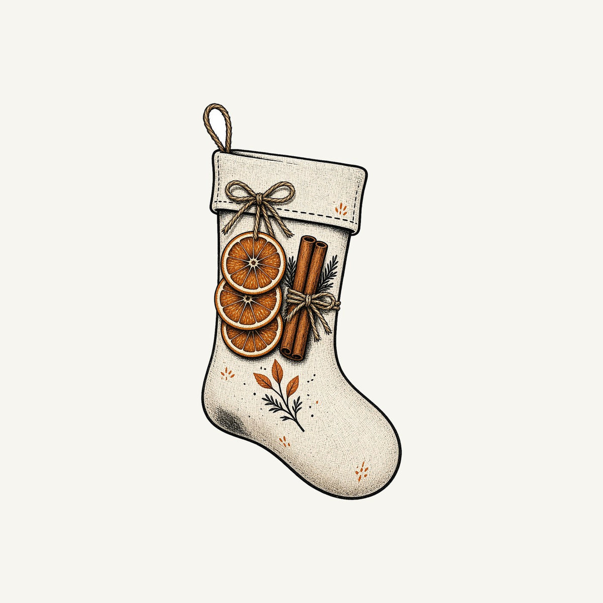 Linen Stocking With Orange Slices Personalised Kids Tee and Baby Bodysuit