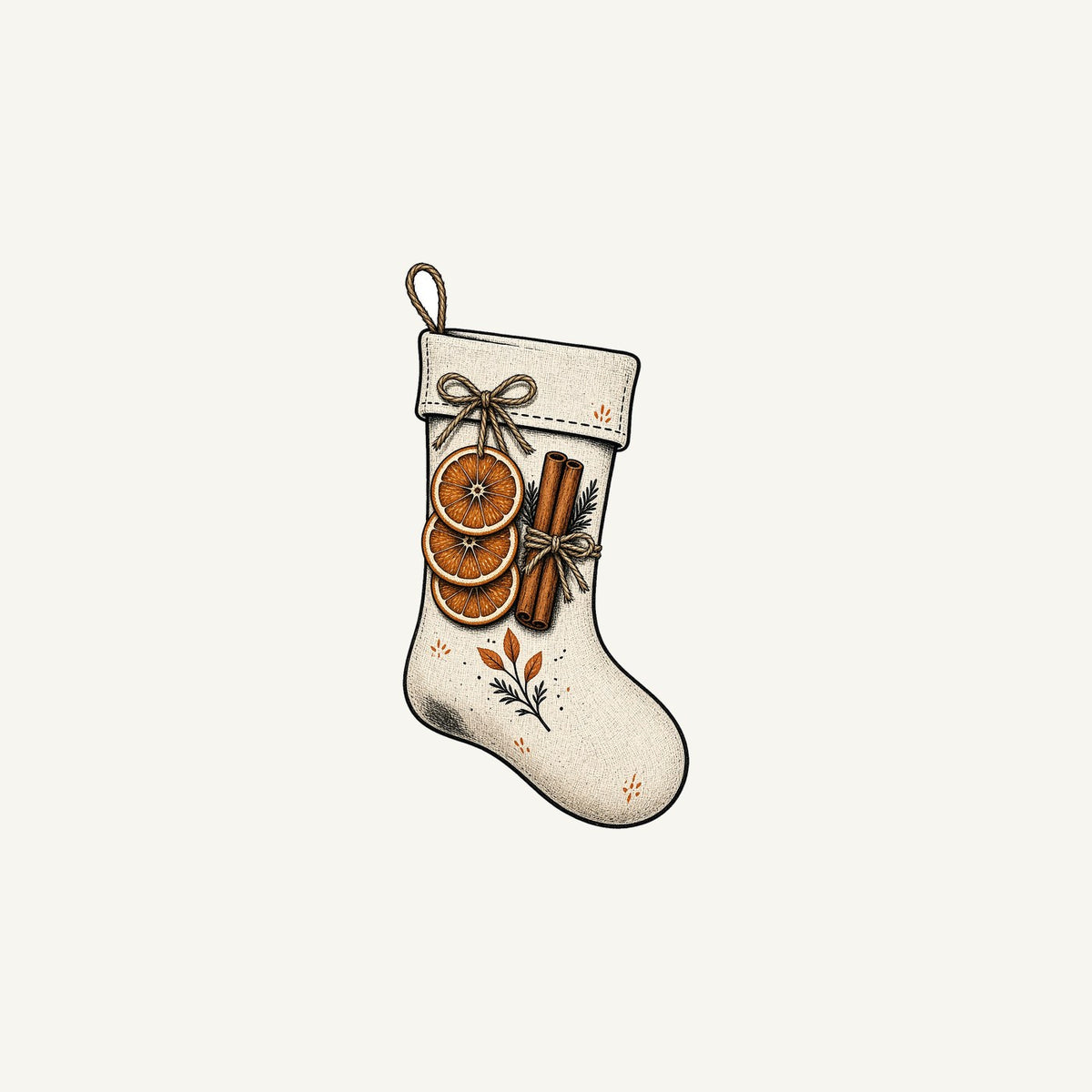 Linen Stocking With Orange Slices Personalised Christmas Mug