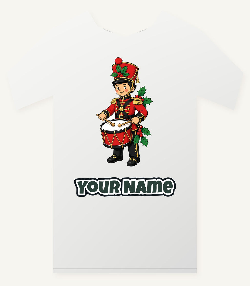 Little Christmas Drummer Boy Personalised Christmas T-Shirt and Hoodie