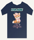 Little Fox First Christmas Personalised Kids and Baby Christmas Tee
