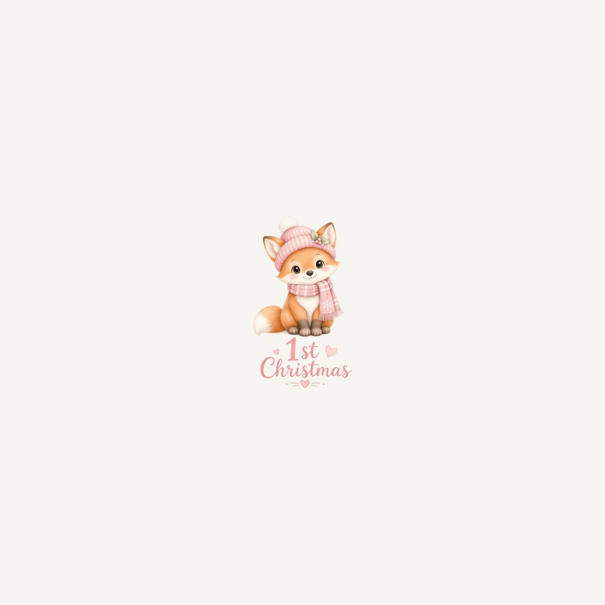 Little Fox First Christmas Personalised Beach Towel