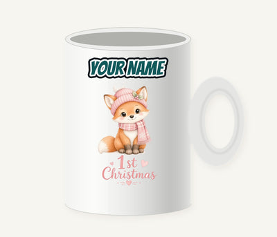 Little Fox First Christmas Personalised Christmas Mug