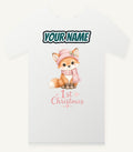 Little Fox First Christmas Personalised Christmas T-Shirt and Hoodie