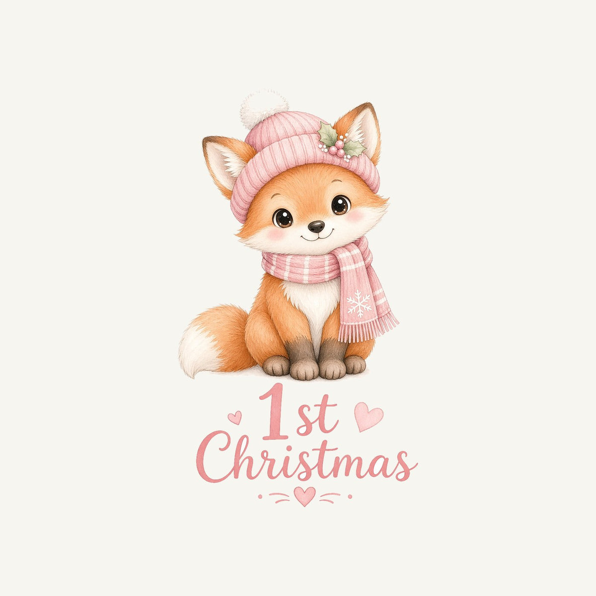 Little Fox First Christmas Personalised Christmas T-Shirt and Hoodie