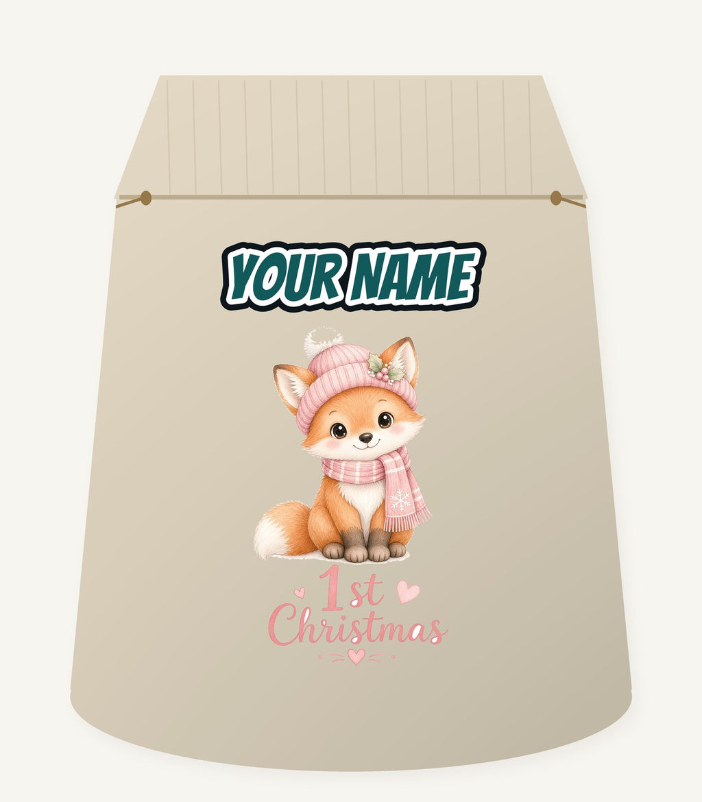 Little Fox First Christmas Personalised Santa Sack