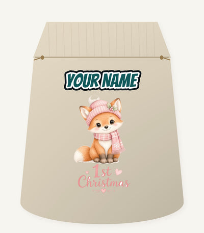 Little Fox First Christmas Personalised Santa Sack