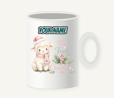 Little Lamb First Christmas Personalised Christmas Mug