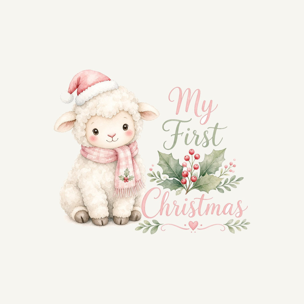 Little Lamb First Christmas Personalised Christmas T-Shirt and Hoodie