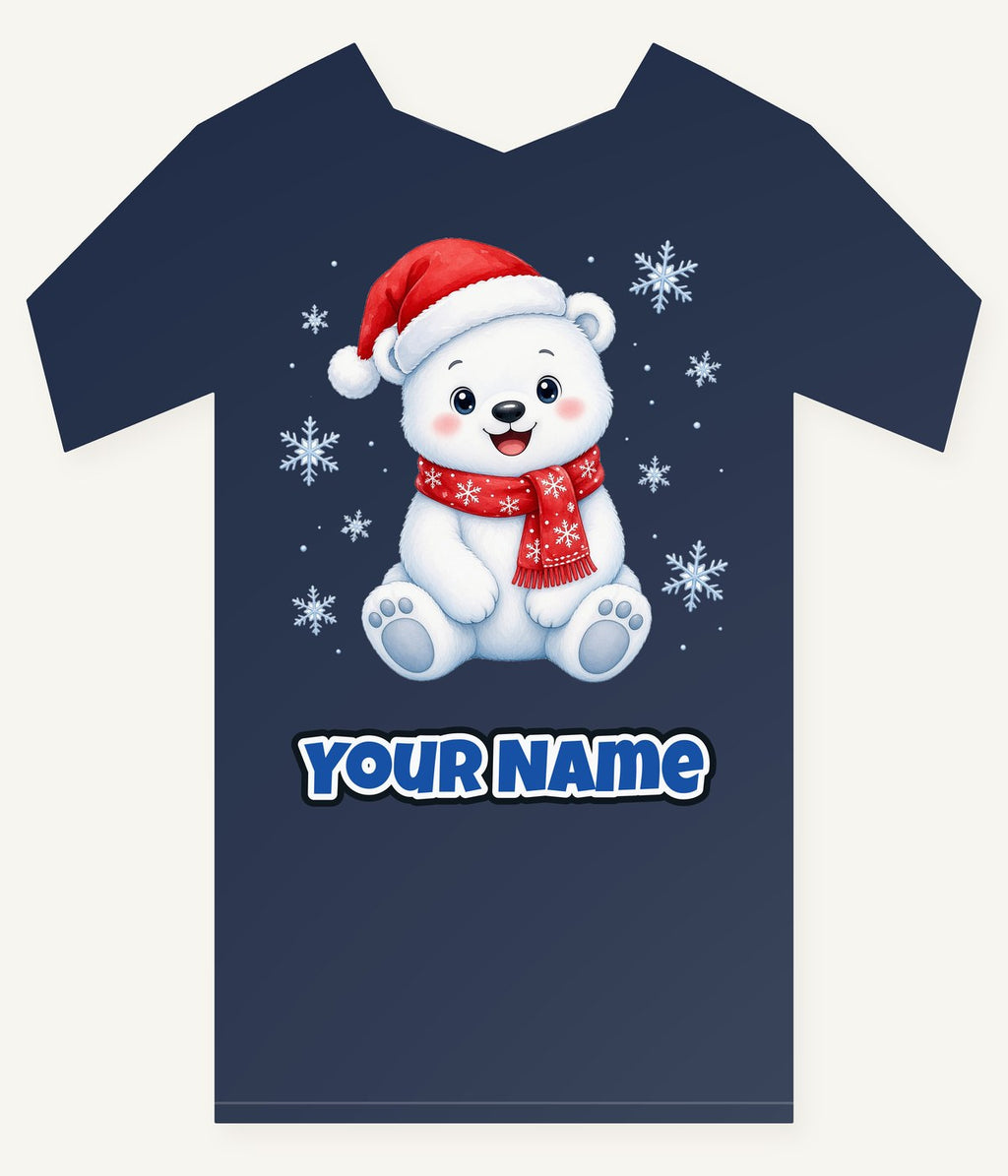 Little Polar Bear Cub Personalised Kids and Baby Christmas Tee