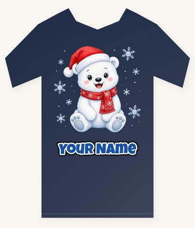 Little Polar Bear Cub Personalised Kids and Baby Christmas Tee
