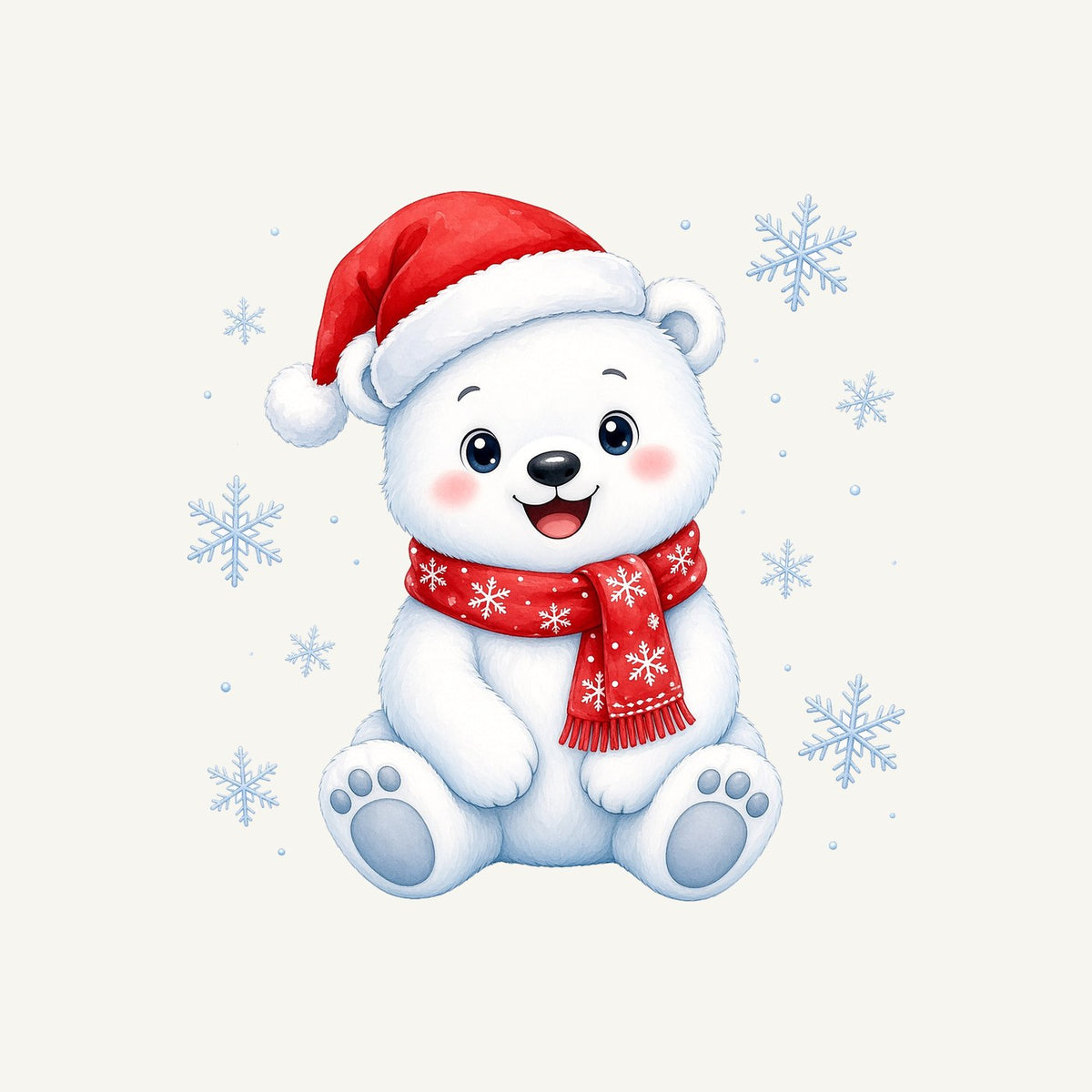 Little Polar Bear Cub Personalised Kids and Baby Christmas Tee