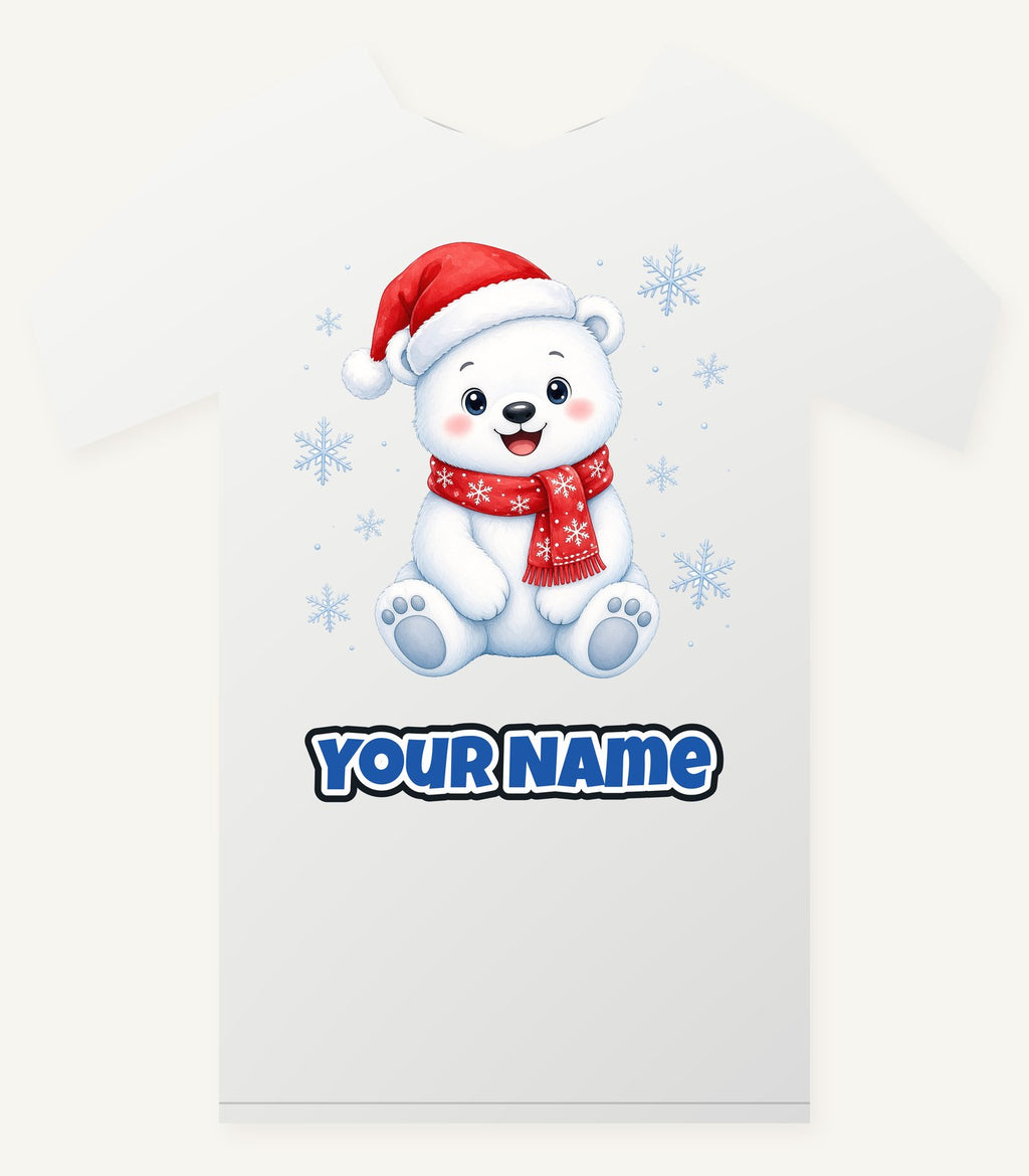 Little Polar Bear Cub Personalised Christmas T-Shirt and Hoodie