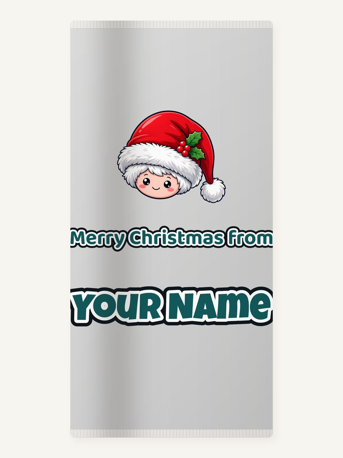 Little Santa Hat Face Personalised Beach Towel
